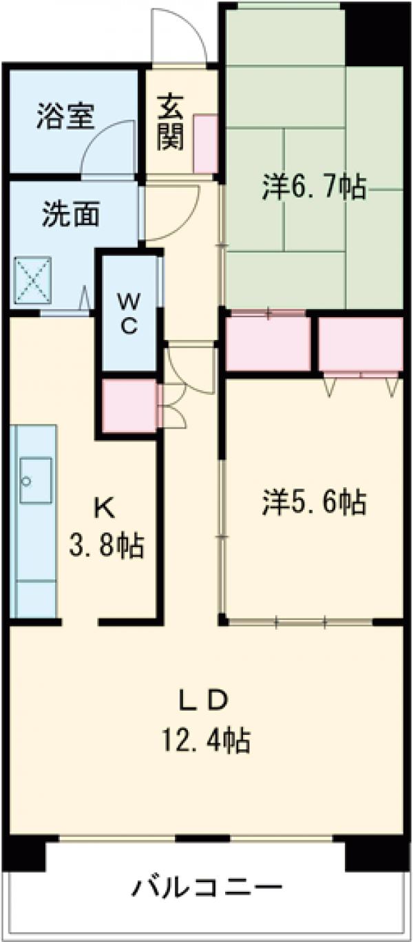 三向ハイツ元今泉の間取り