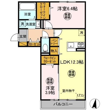 ソル・レヴェンテ Aの間取り