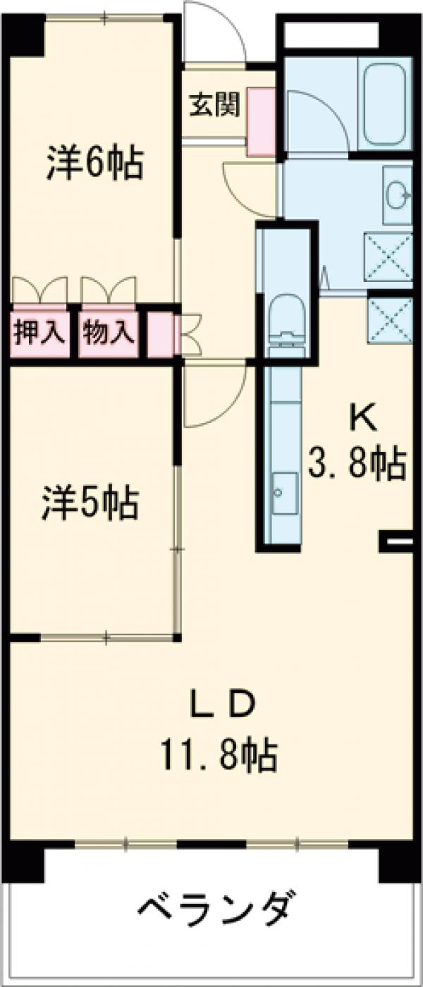三向ハイツ元今泉の間取り