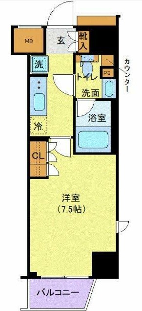 若松町の完工年月(2018年3月)築の賃貸マンションの間取り