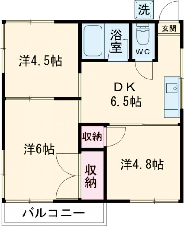 岩村ハイツ西棟の間取り
