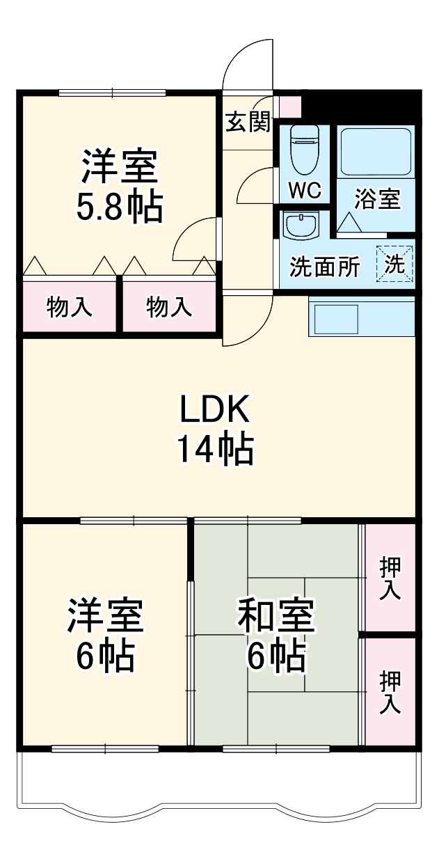 サンエステートA棟の間取り