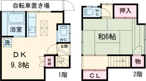 布施戸建・1号室の間取り