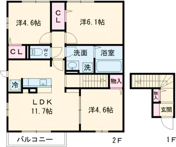 フェリーチェⅡの間取り