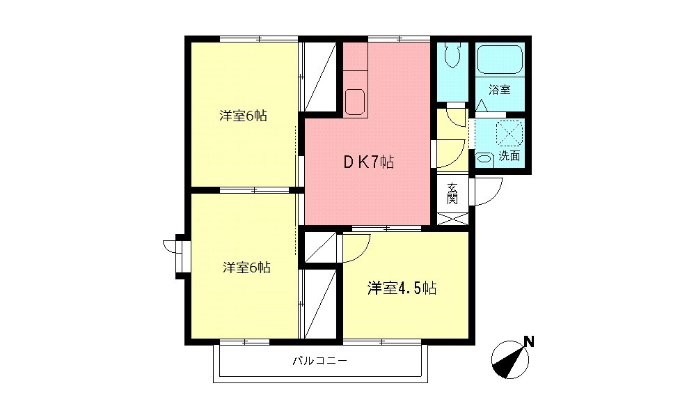 ライフコア萩Aの間取り