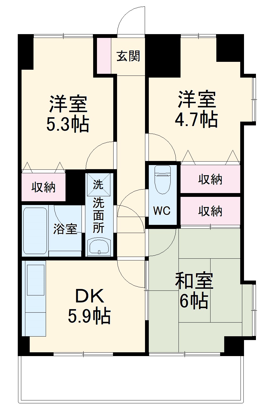 欅ハイツ・306号室の間取り