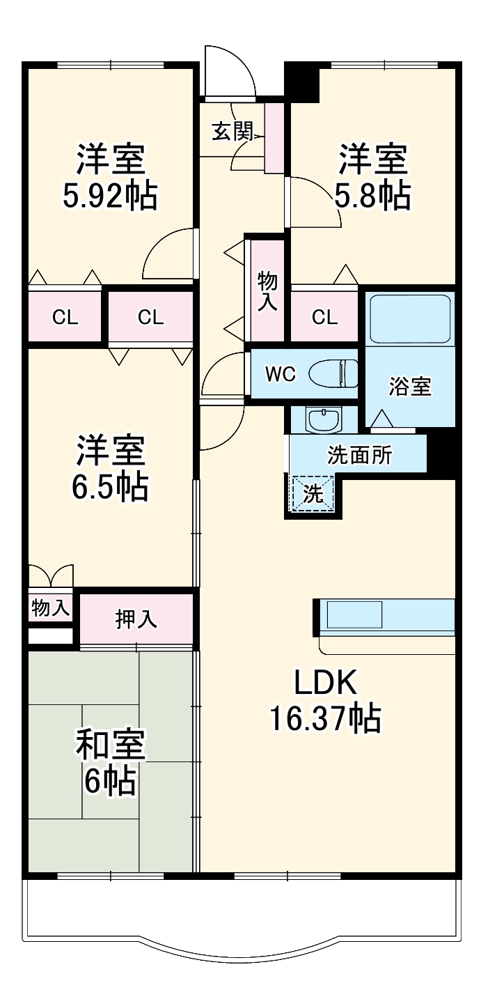ロイヤルレインボー小牧Ⅱの間取り