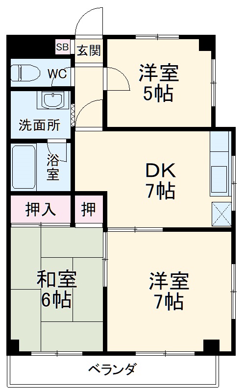 サンライズ鶴ヶ谷の間取り