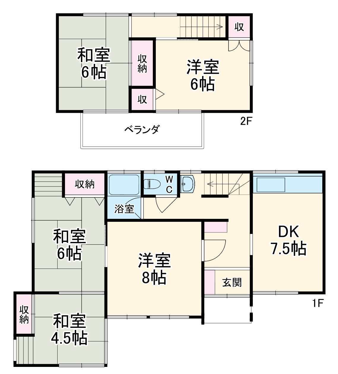 八幡町下天王戸建の間取り