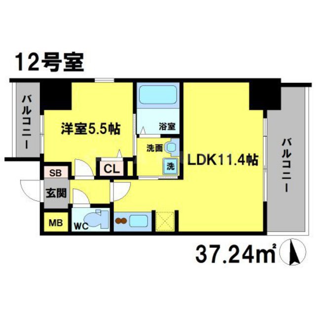 S-RESIDENCE江坂Eminenceの間取り