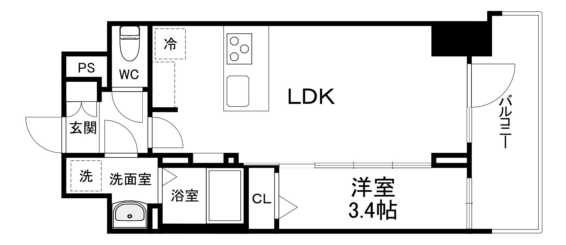 S-RESIDENCE堺筋本町Deuxの間取り