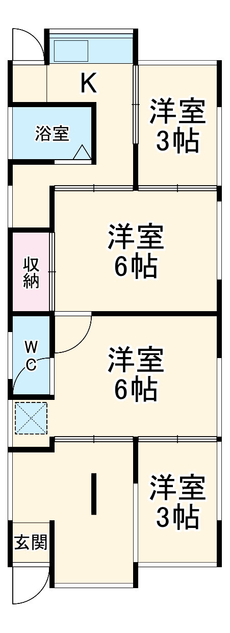 栗橋東貸家の間取り