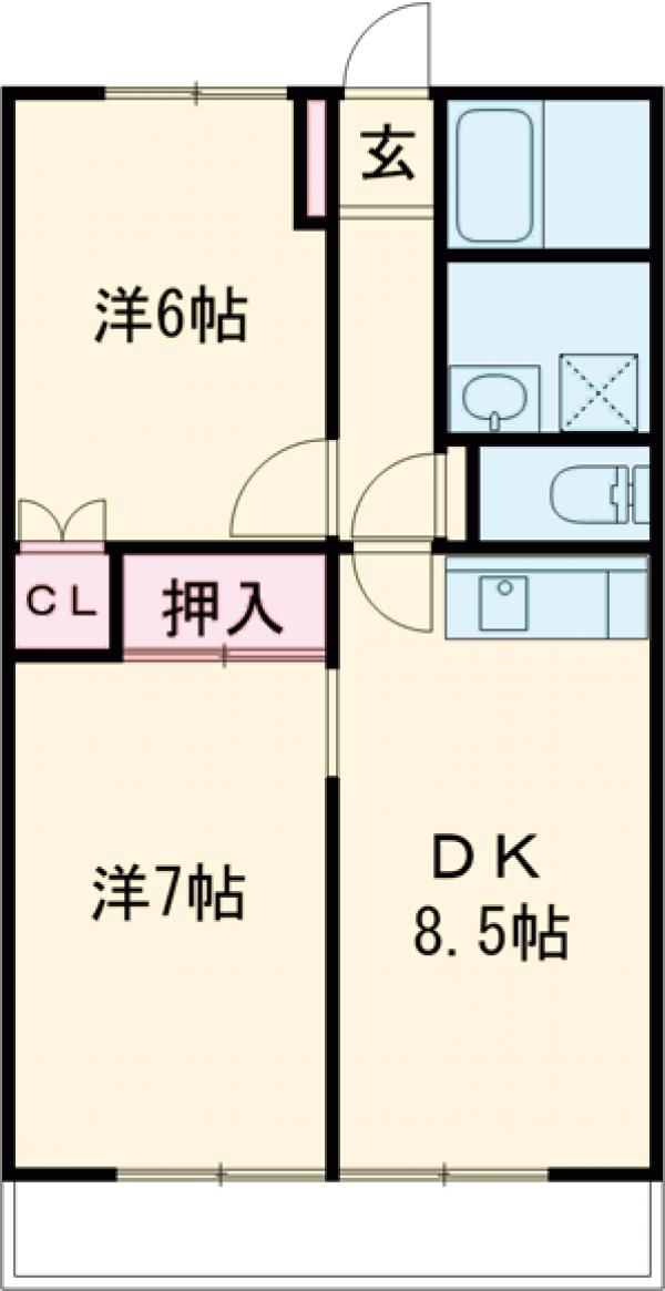 コーポふじよし・201号室の間取り