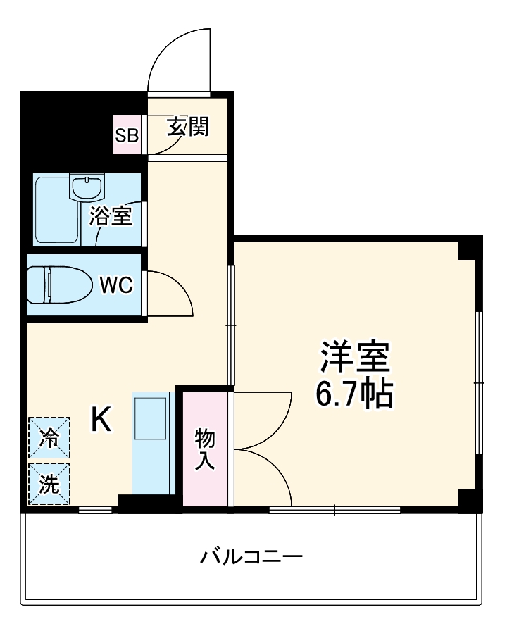 キングスネスト・206号室の間取り