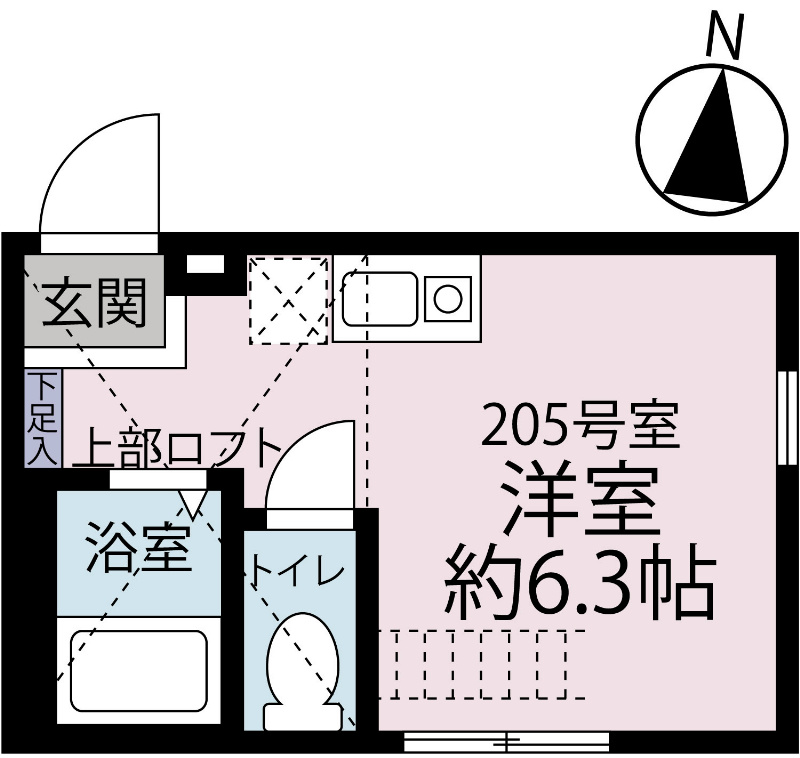 シンセイレジデンス長津田・205号室の間取り