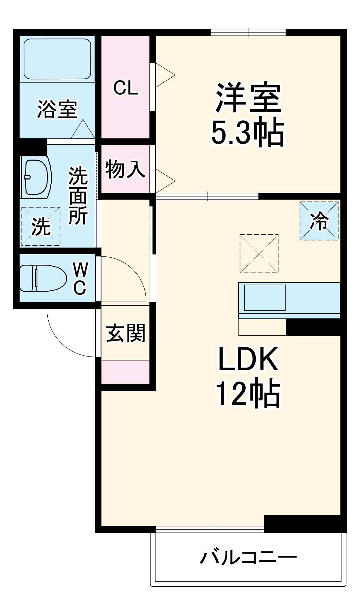 愛宕ビューハイツ 3の間取り