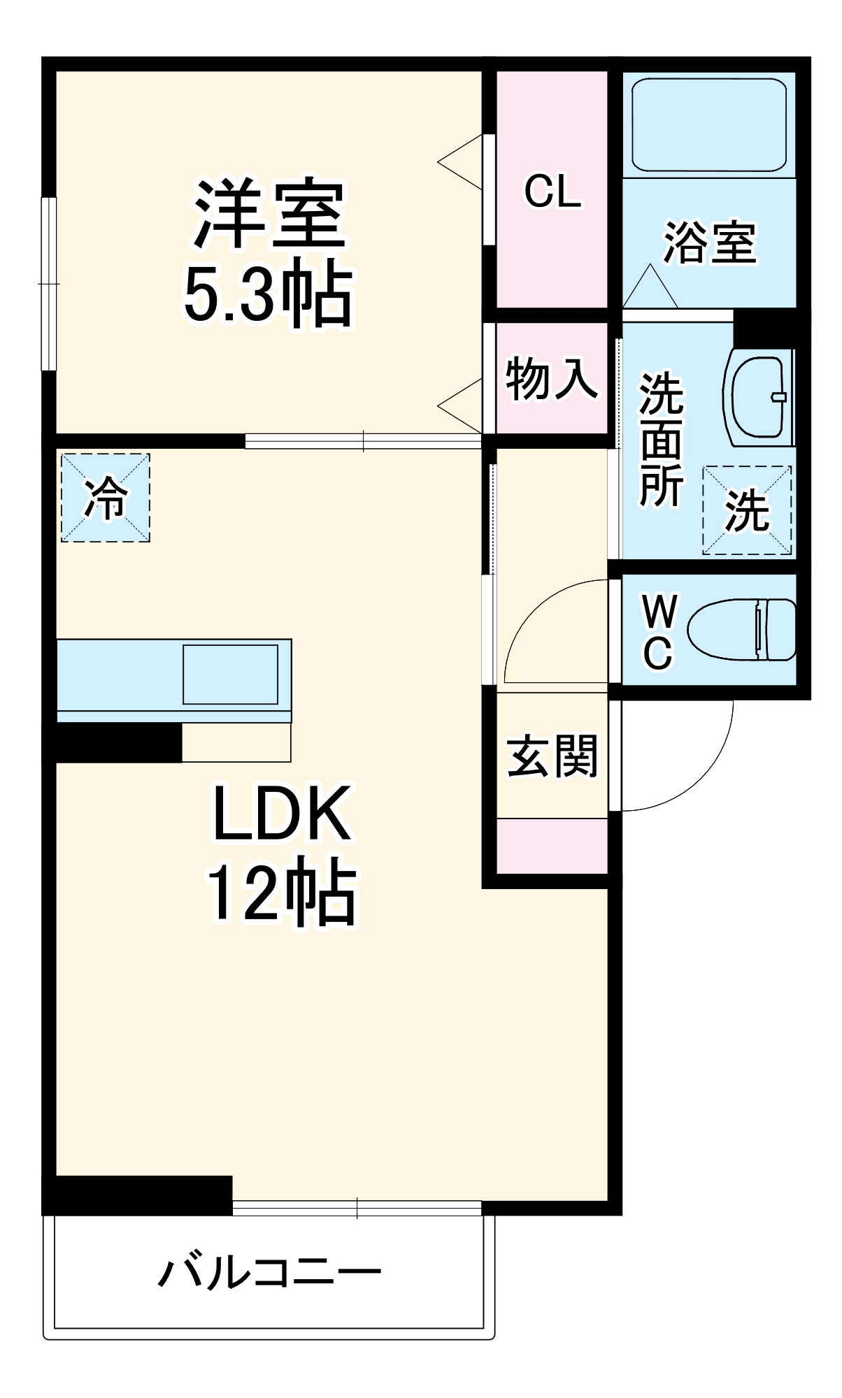 愛宕ビューハイツ　３の間取り