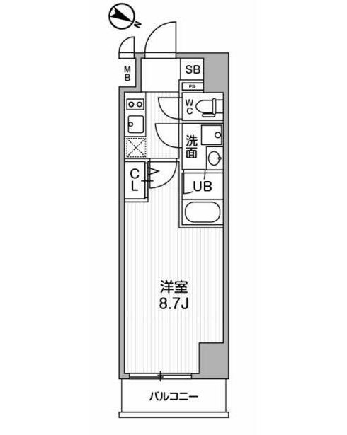 ＡＬＴＥＲＮＡ北品川・1205号室の間取り