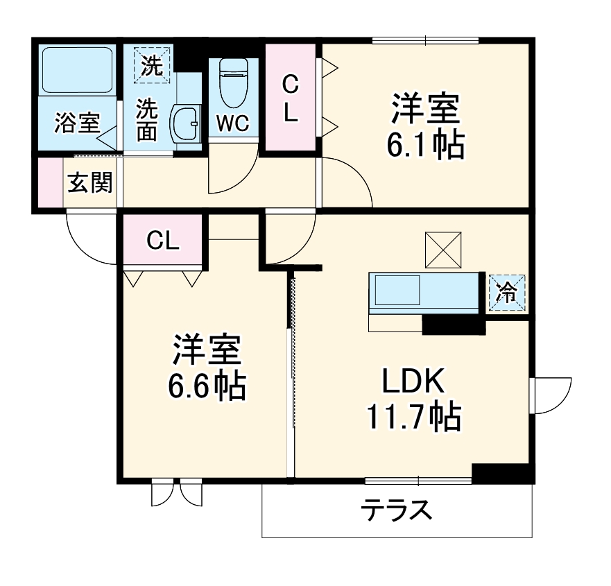 コンフォートイセゼキの間取り