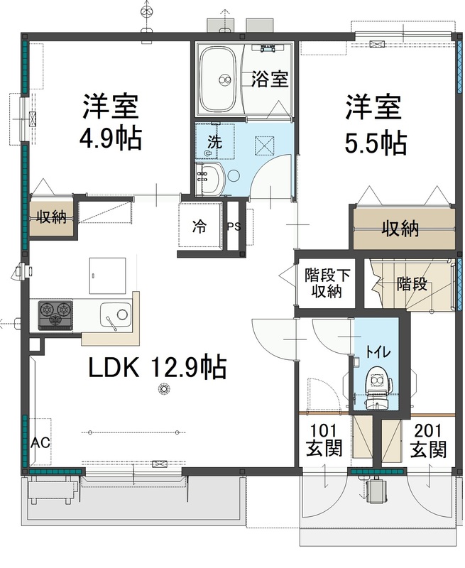 セレストブルーAの間取り
