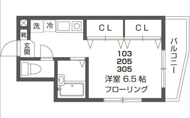 エクセル高輪・305号室の間取り