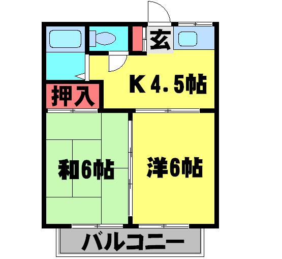 メゾンミヤコ湖北Ⅰの間取り