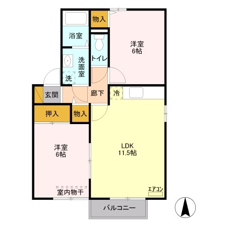 サンライズヒル Aの間取り