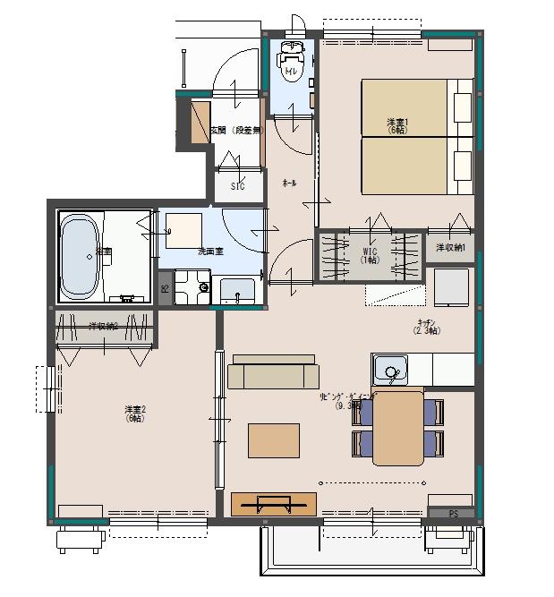 ボナールAの間取り