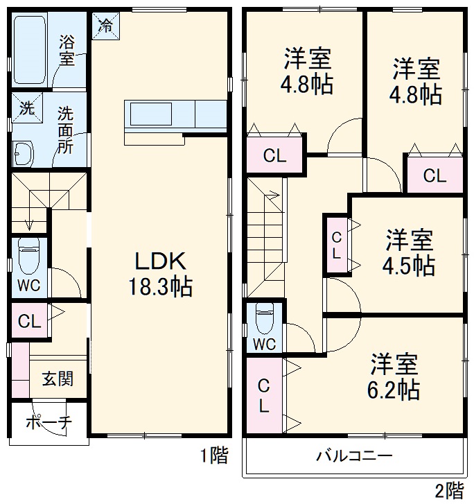 小松原戸建の間取り