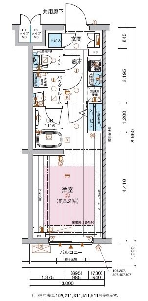 メインステージ板橋蓮根Ⅱの間取り