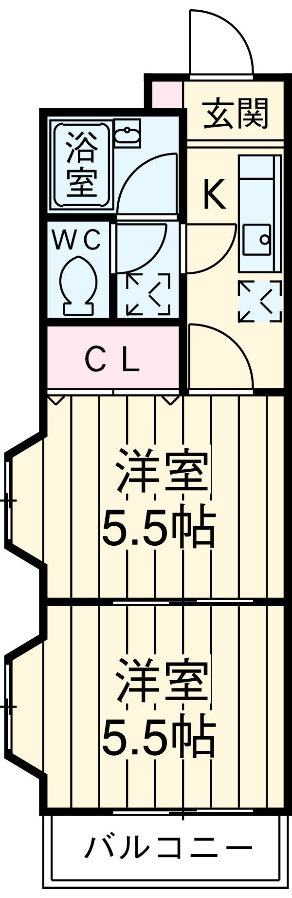 王子北ウイング・204号室の間取り