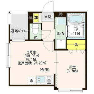ハーモニーテラス八田Ⅲの間取り