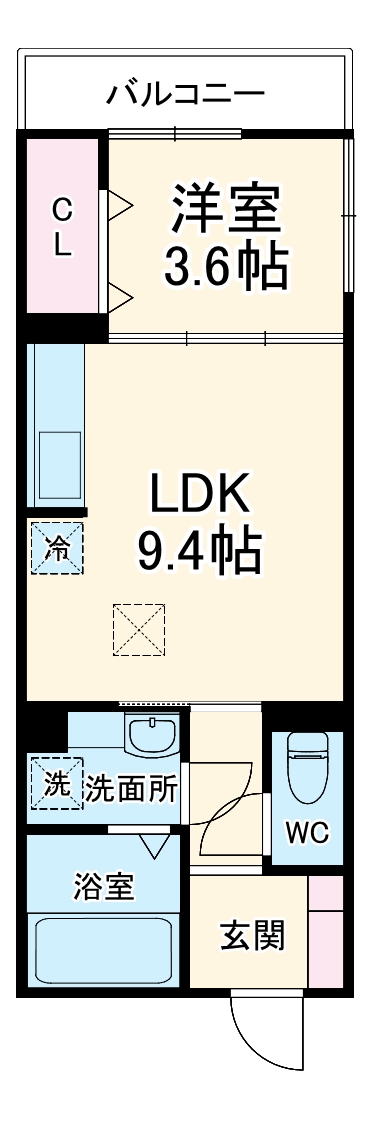 ヒルサイド・103号室の間取り