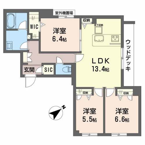 シャーメゾン リジェール ノースの間取り