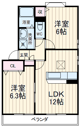 ミルフォーレB棟の間取り