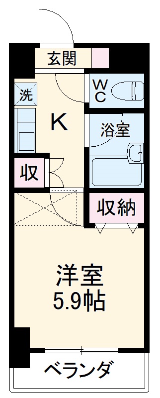 エアフォルク鷺沼・804号室の間取り