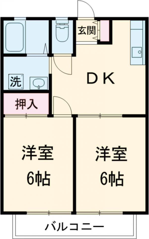 台河原ハイツの間取り