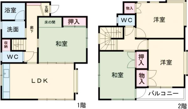 古河市尾崎貸家の間取り