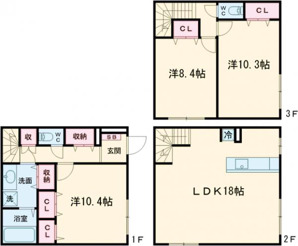世田谷区野毛1丁目住宅の間取り