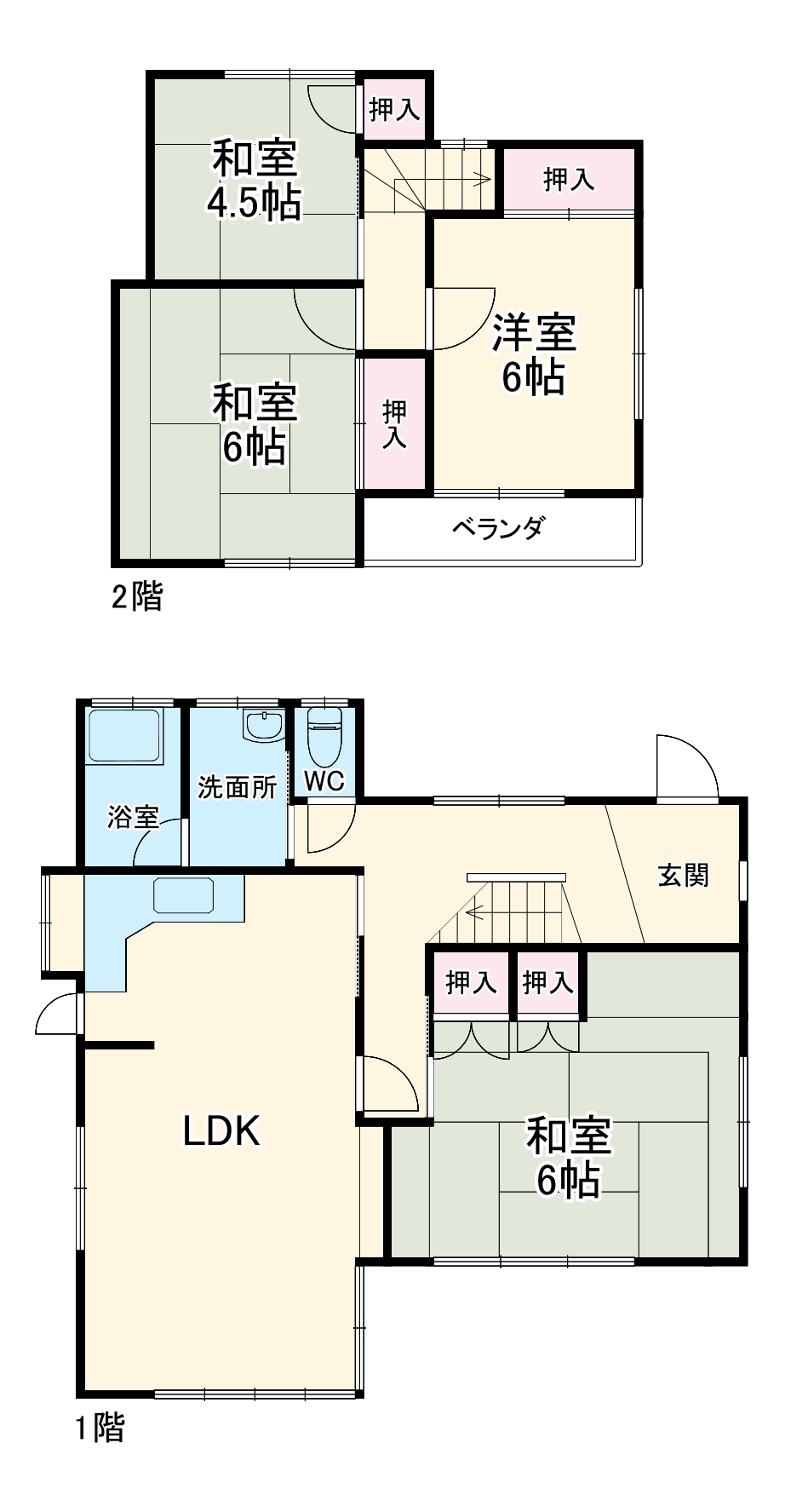 内山貸家の間取り