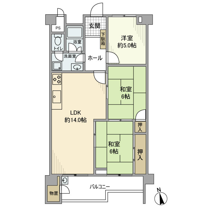 京王北野マンションの間取り