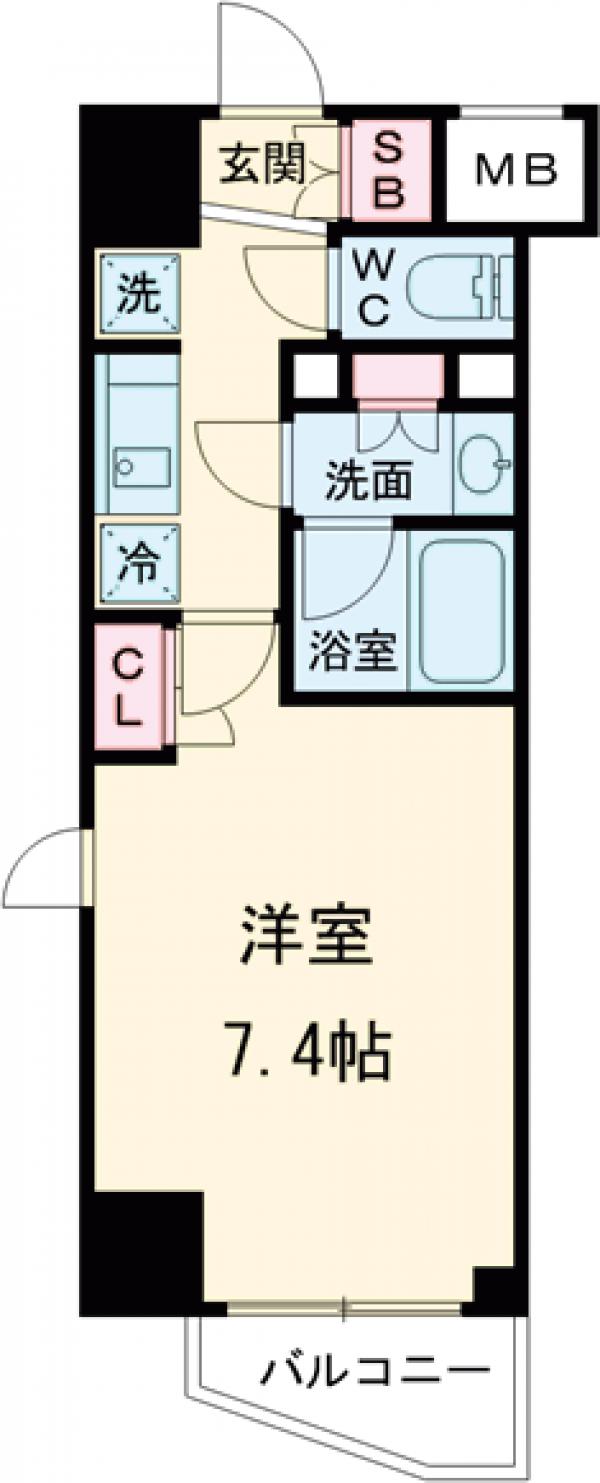 若松町の完工年月(2018年3月)築の賃貸マンションの間取り