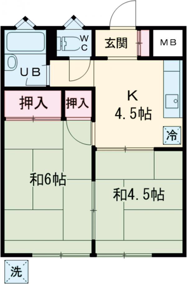 東和泉の完工年月(1973年4月)築の賃貸マンションの間取り