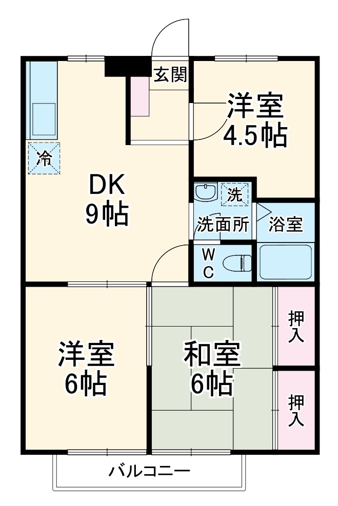 グランドハイツB棟の間取り