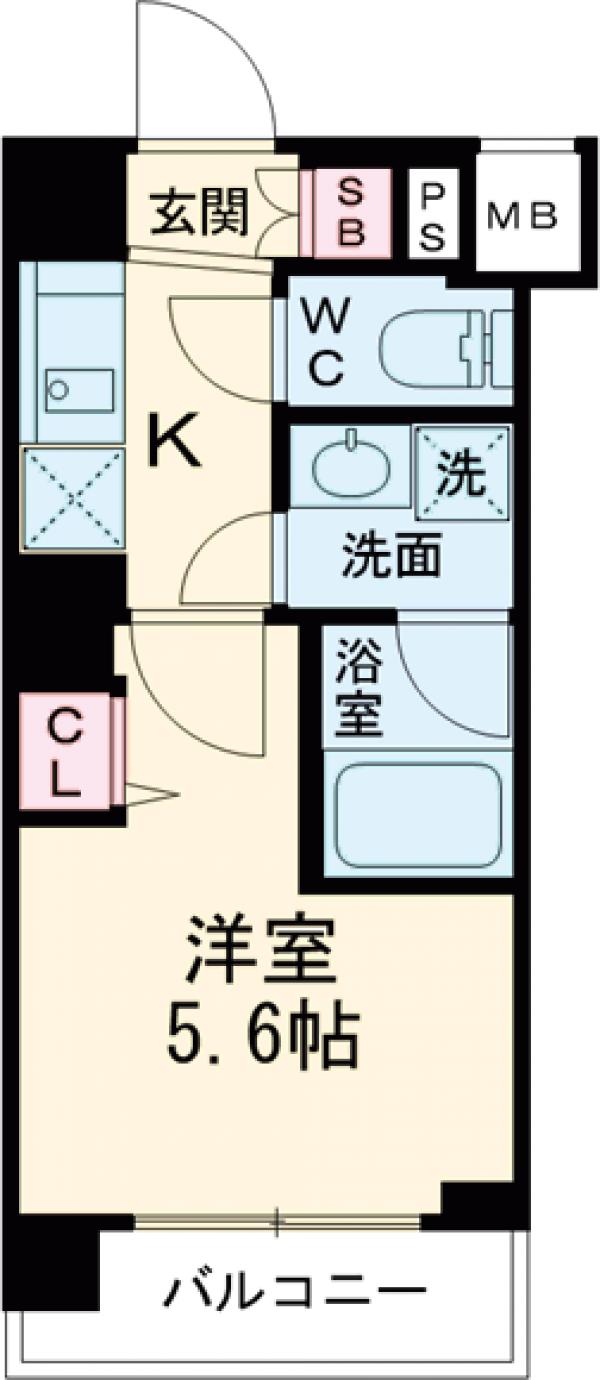 プレミアムキューブ品川戸越・103号室の間取り