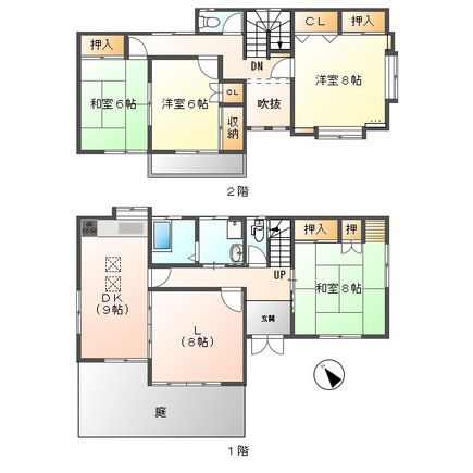 大留町5丁目14-11貸家の間取り