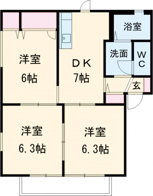 タウンハイツ東峰Cの間取り