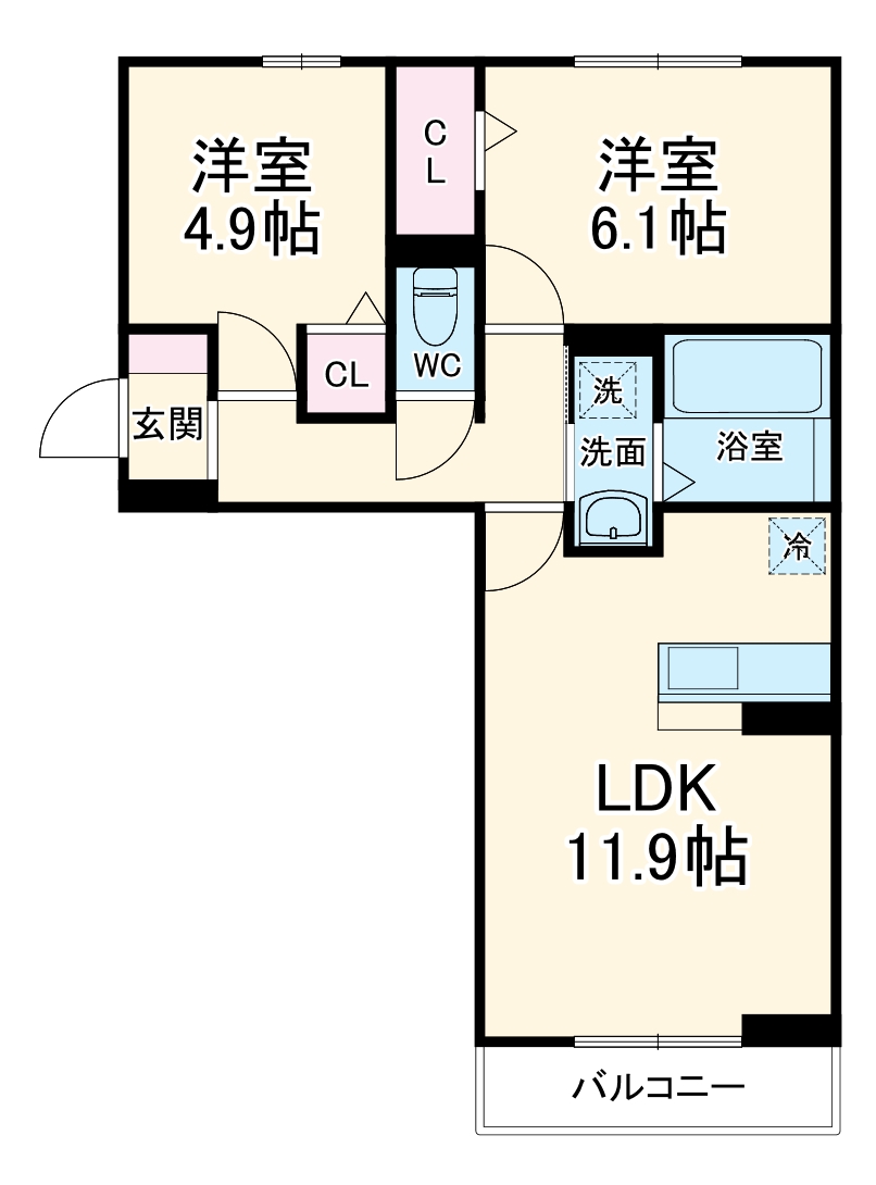 プランドール蒲生南町Ⅱの間取り