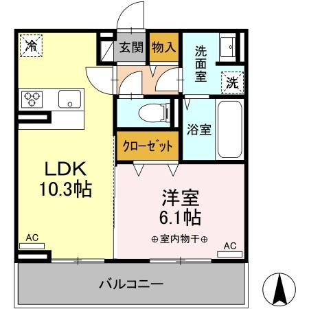 DーROOM飯田町の間取り
