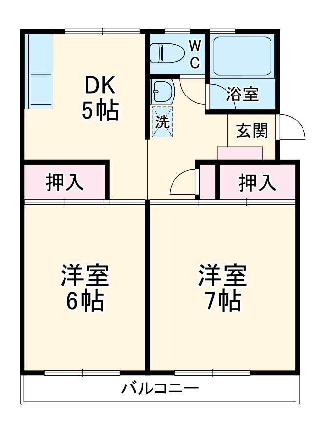 ハイツヒノモトBの間取り